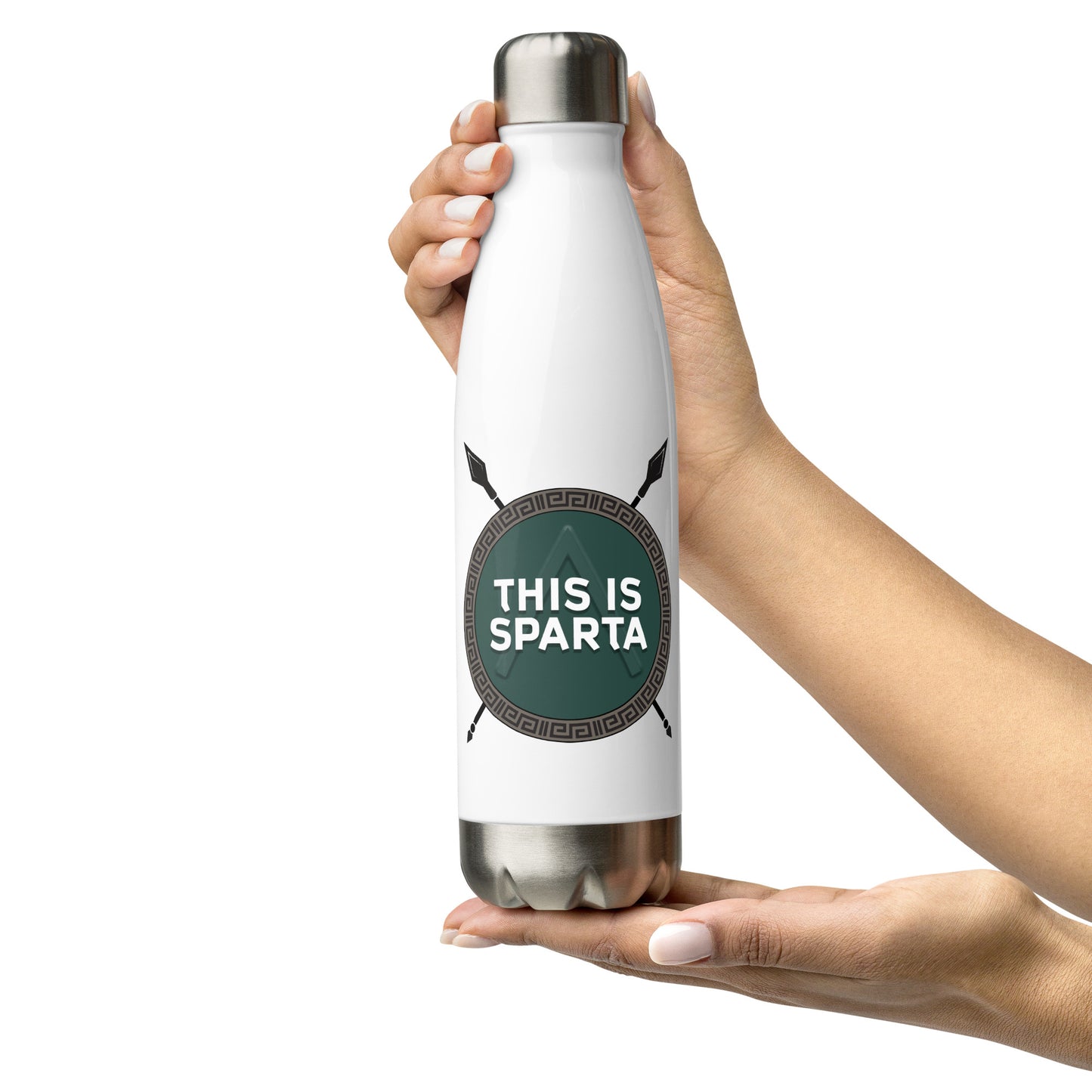 Stainless Steel Water Bottle This Is Sparta logo