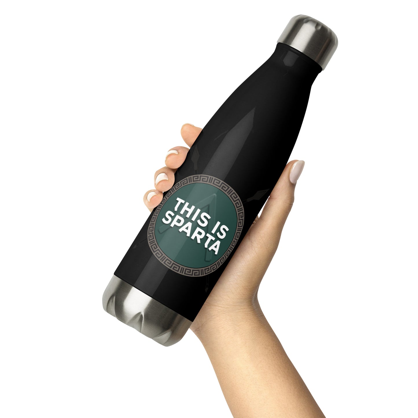 Stainless Steel Water Bottle This Is Sparta logo