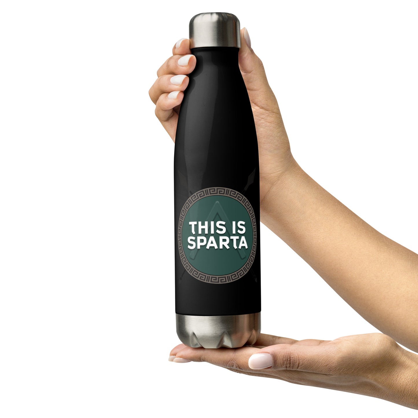 Stainless Steel Water Bottle This Is Sparta logo