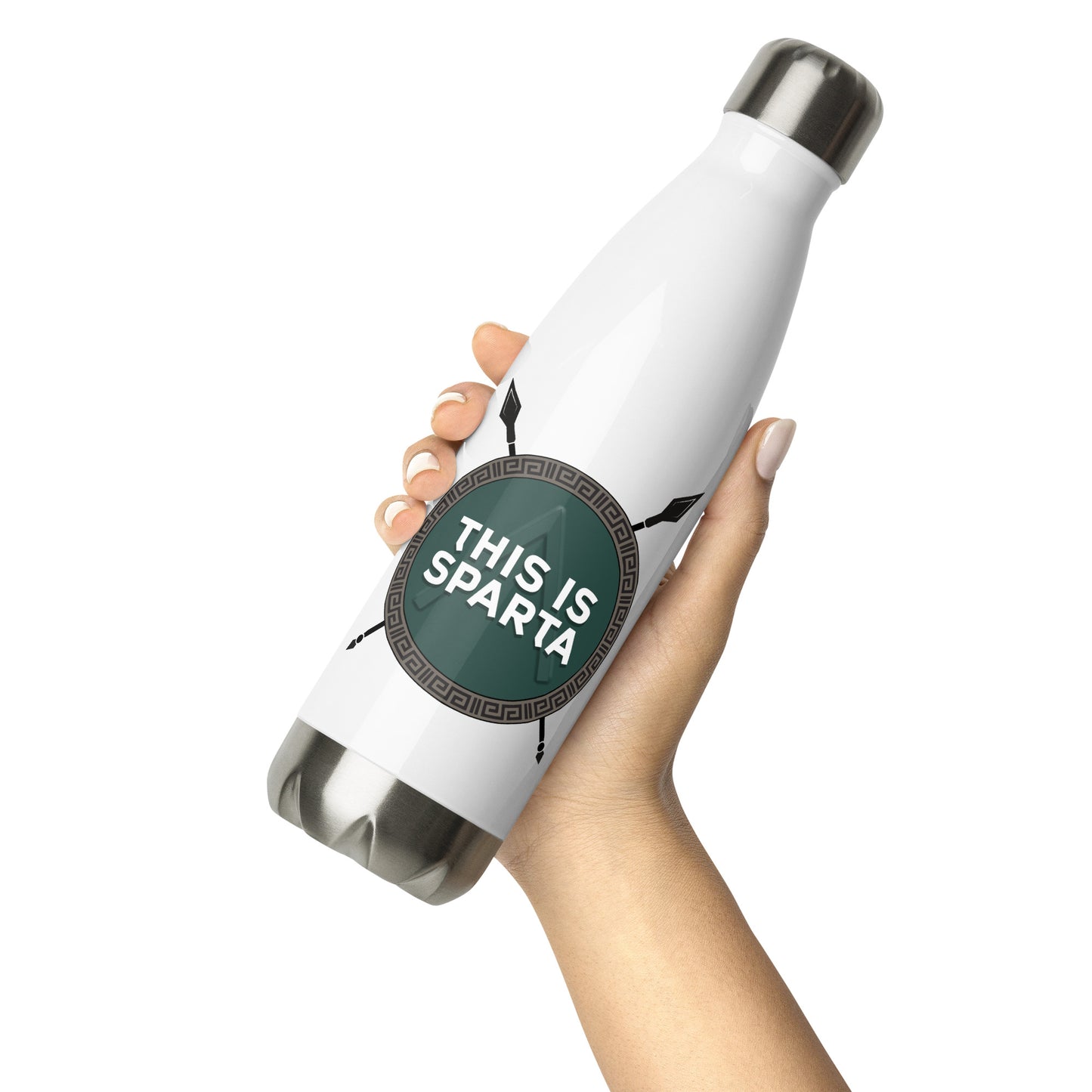 Stainless Steel Water Bottle This Is Sparta logo