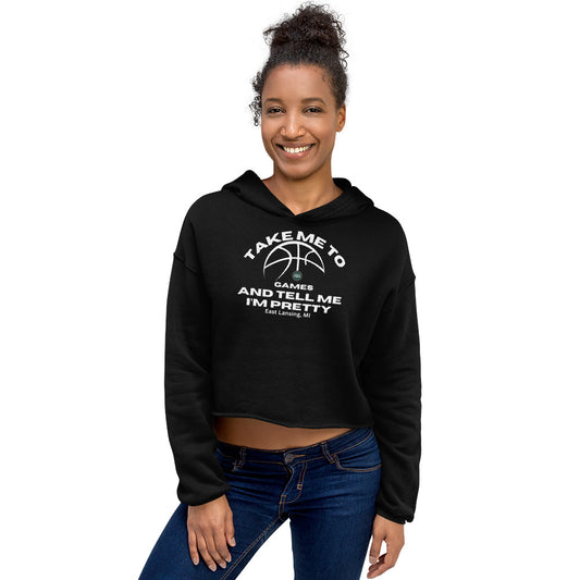 Take Me To Games and Tell Me I'm Pretty Cropped Hoodie