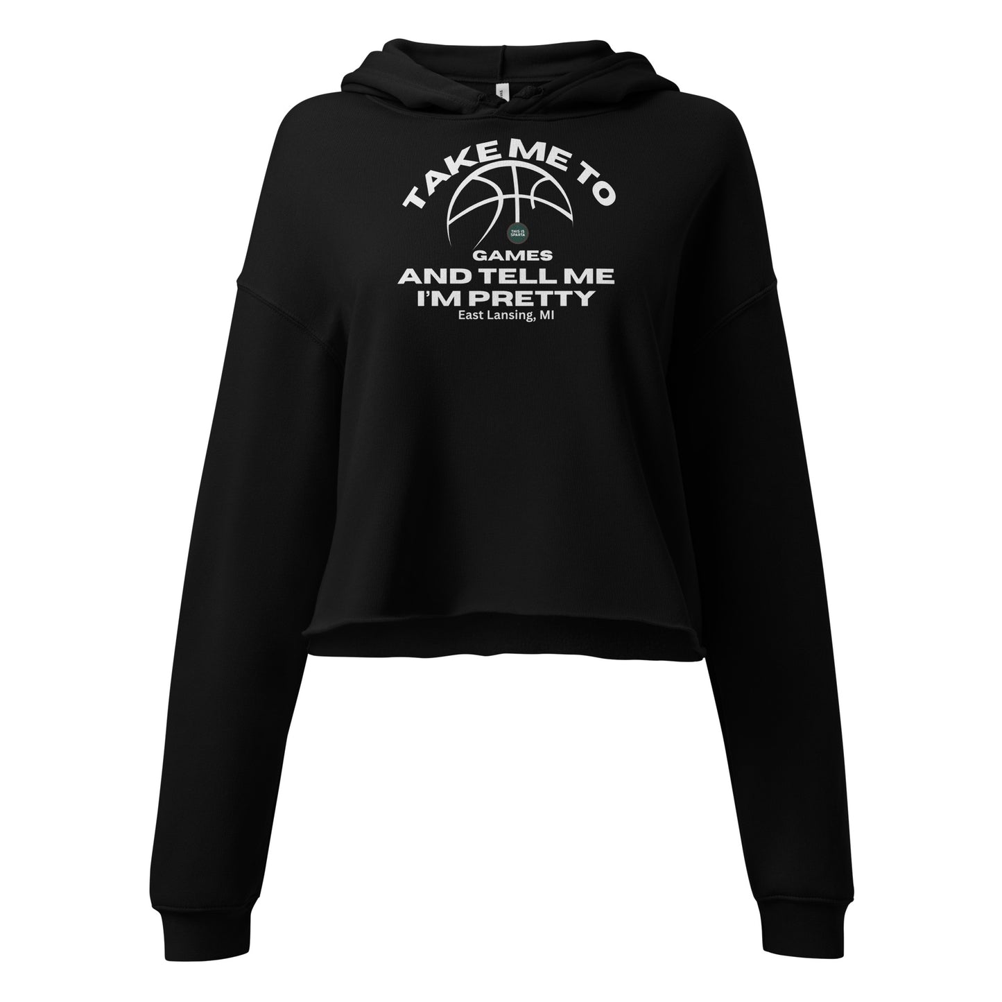 Take Me To Games and Tell Me I'm Pretty Cropped Hoodie