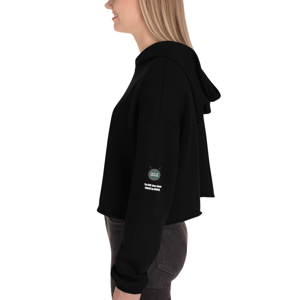 This Is Sparta Crop Hoodie with Left Sleeve Detail